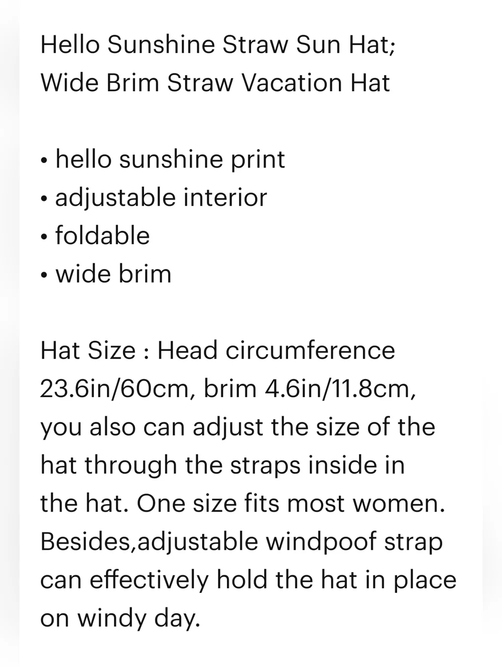 🔥2for$20 Straw Sun Hat - "Hello Sunshine" Wide Brim - Natural - CRUSHABLE - Picture 9 of 11